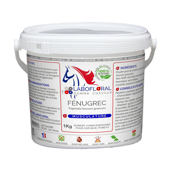 Fenugrec en poudre pour chevaux.