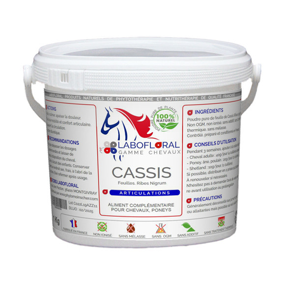 Cassis en poudre pour chevaux.