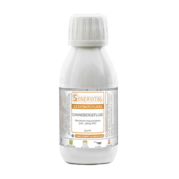 Cannebergefluid Synervital pour les infections urinaires.