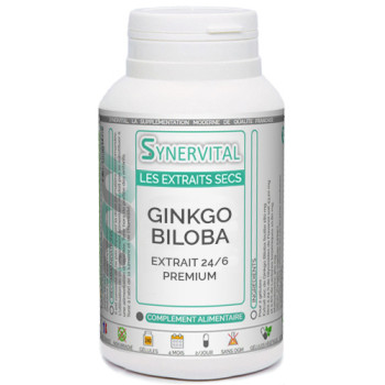 GINKGO BILOBA Synervital en gélules.