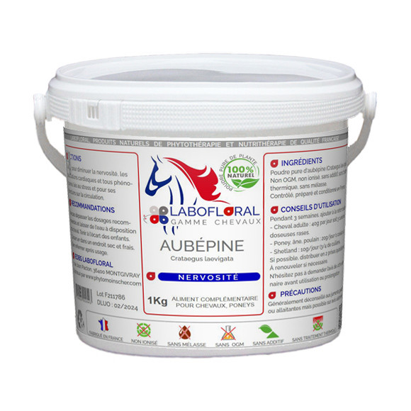 Aubépine en poudre pour chevaux.