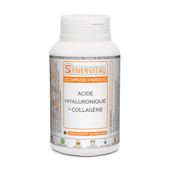 Acide hyaluronique   Collagène marin Synervital en Gélules.