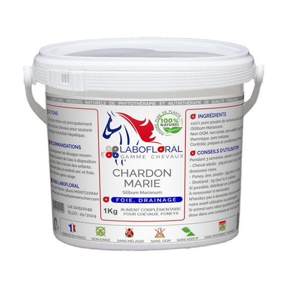 Chardon Marie en poudre pour chevaux.