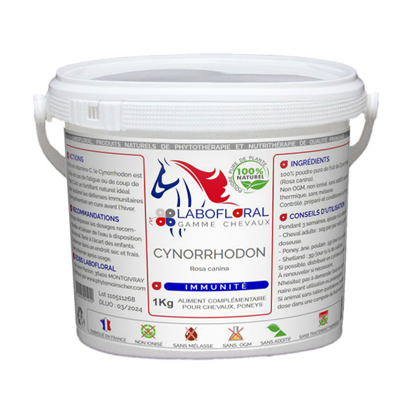 Cynorrhodon en poudre pour chevaux.