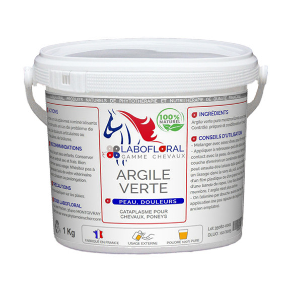 Argile verte en poudre pour chevaux