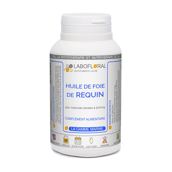 Huile de foie de requin Labofloral en capsules.