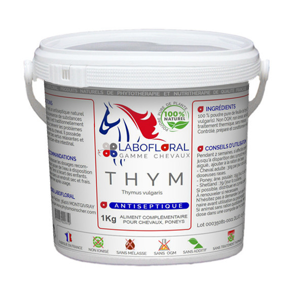 Thym en poudre pour chevaux.