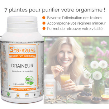 Bienfaits Draineur Synervital 240 gélules