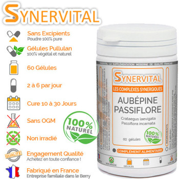 Aubépine Passiflore Synervital 60 gélules avantages