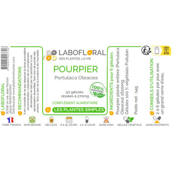 Pourpier Labofloral 50 gélules étiquette