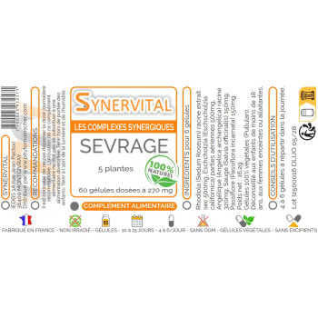 Sevrage Synervital 60 gélules étiquette