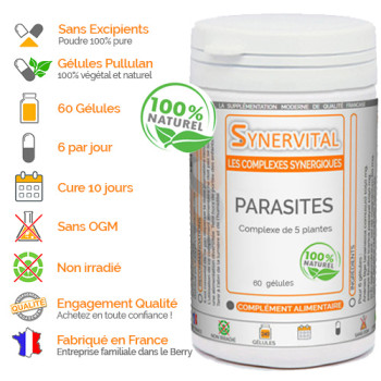 Parasites Synervital 60 gélules avantages