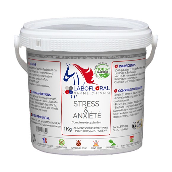 Complexe de plantes en poudre Stress anxiété pour chevaux Labofloral