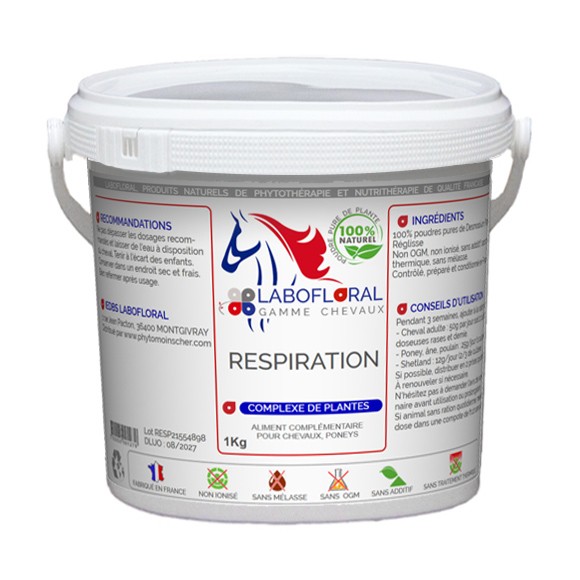 Complexe de plantes en poudre Respiration pour chevaux Labofloral