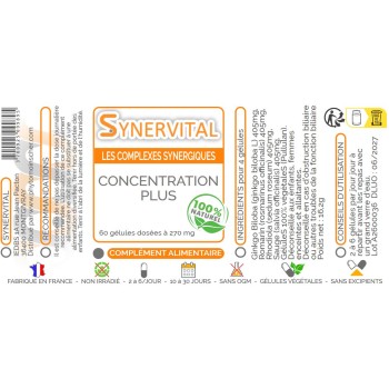 Concentration Plus Synervital étiquette