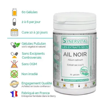 Ail Noir fermenté Extrait sec Synervital