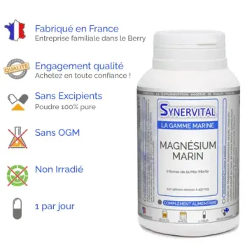 Magnesium Marin Intense de la Mer Morte Synervital avantages