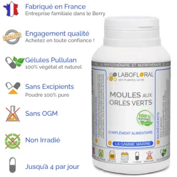 Moules aux orles verts Labofloral avantages